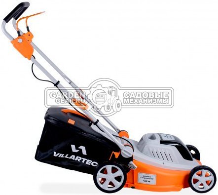 Газонокосилка аккумуляторная Villartec MA4043 с АКБ 5 А/ч и ЗУ (PRC, Li-on 40В, BL, 43 см, пластик, 40 л, 12.7 кг)