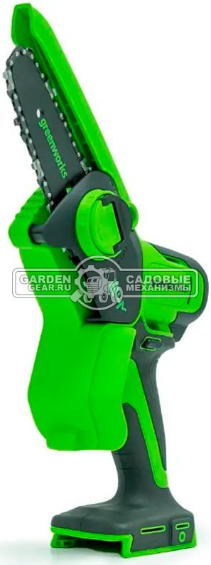 Аккумуляторный цепной сучкорез - минипила GreenWorks G24MCS10 с АКБ 4 А/ч и ЗУ (PRC, 24В, шина 4&quot;/10 см, 1/4&quot;-1.1-26E, 1.9 кг)