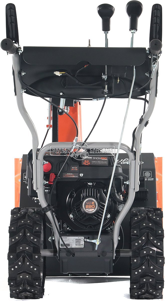 Снегоуборщик Daewoo S 7565 (PRC, 65 см., Daewoo, 220 см3, скорости 6/2, колеса EX-ICE, запуск от аккумулятора 21В, фара, 67 кг.)