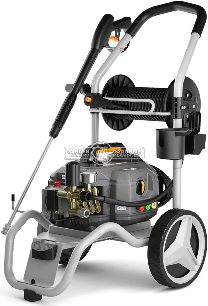 Мойка высокого давления Daewoo DAW 875 SW с аксиальной помпой (PRC, 3200 Вт, 200 бар, 700 л/час, катушка + шланг 12 м, 37 кг)