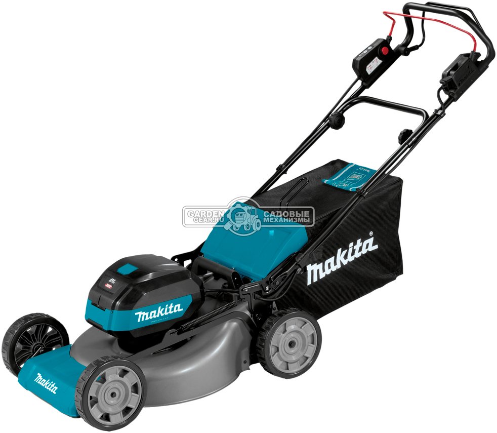 Газонокосилка аккумуляторная самоходная Makita LM002GT201 с 2 АКБ 5 А/ч и ЗУ (PRC, XGT BL 40В, 53 см, сталь, 70 л., 34.7 кг)