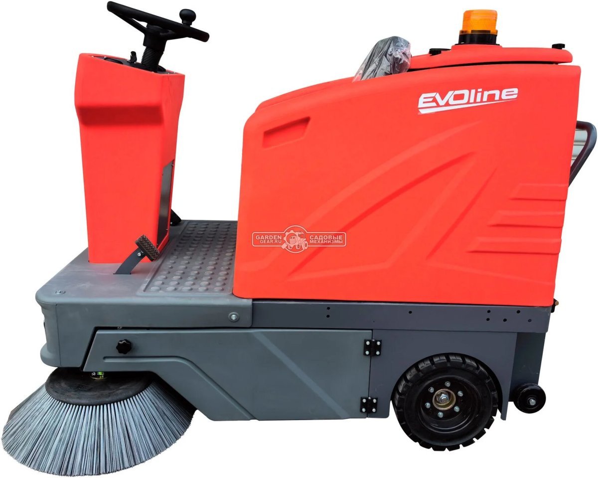 Подметальная машина аккумуляторная с сиденьем оператора EVOline SWB 1400 без АКБ и ЗУ (PRC, 140 см, 150 л, 420 кг)