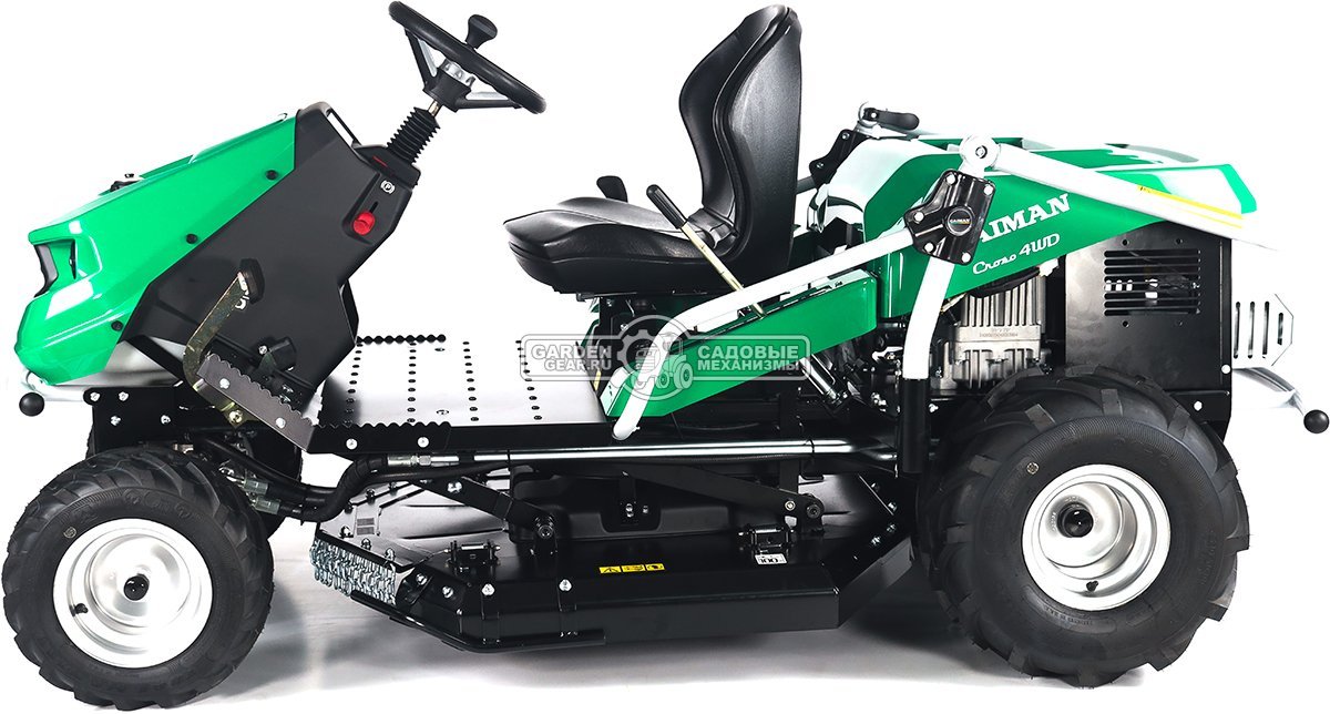 Садовый трактор для высокой травы и работы на склонах Caiman Croso Max 4WD 97D2C2 (CZE, Caiman V-Twin, 708 куб.см., 92 см, дифференциал, 349 кг.)