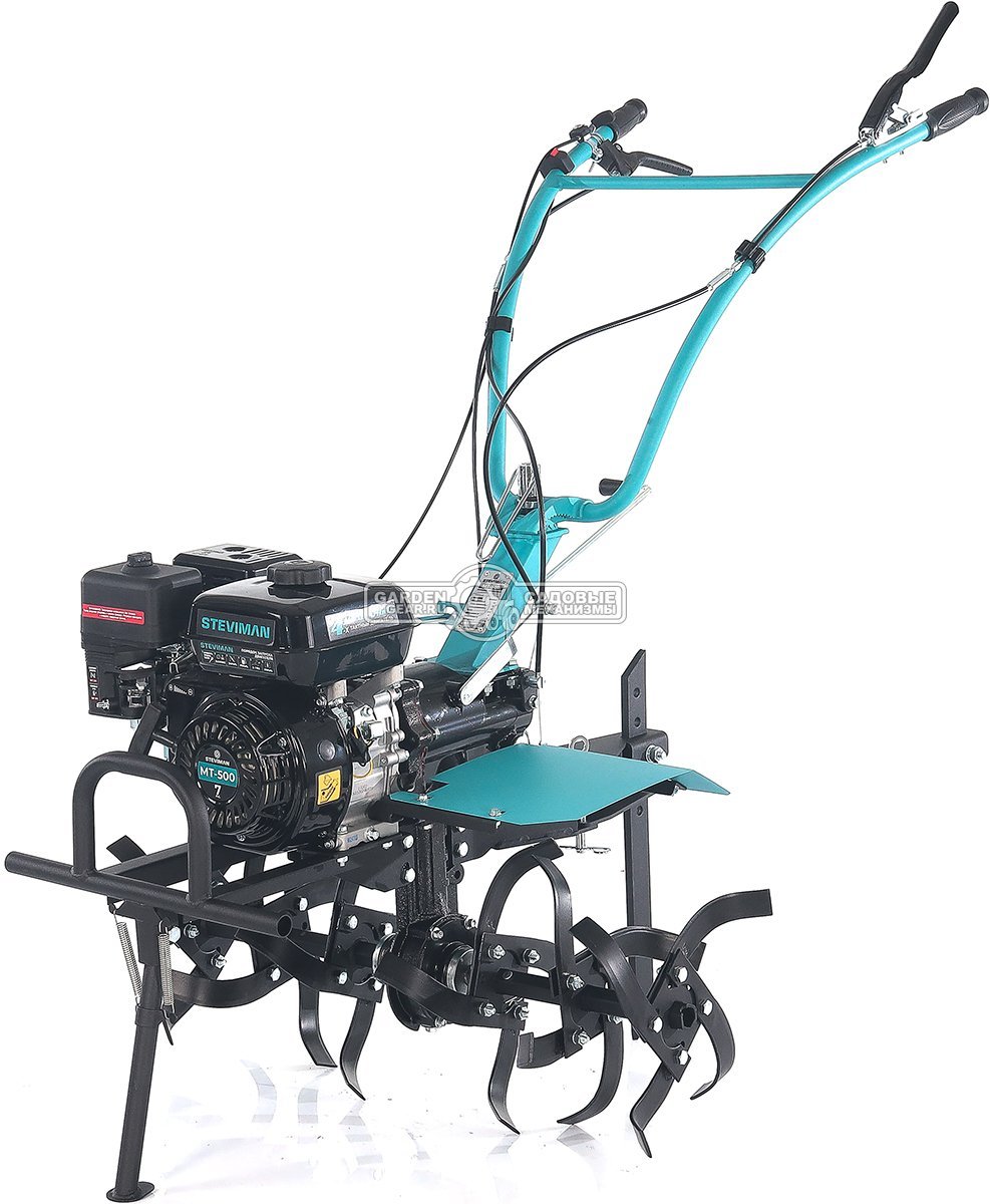 Мотоблок Steviman MT-500 (RUS, колеса 4.00х10, EST 212 см3, 90 см, 2 вперед/1 назад, ВОМ, 100 кг)