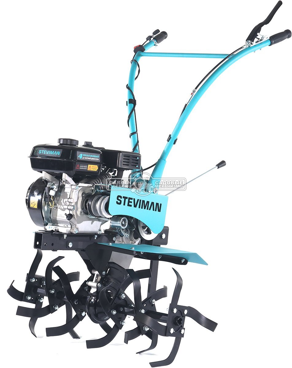 Мотоблок Steviman MT-100 (RUS, колеса 4,00х8, EST 212 см3, 85 см, 2 вперед/1 назад, шкив, 70 кг)