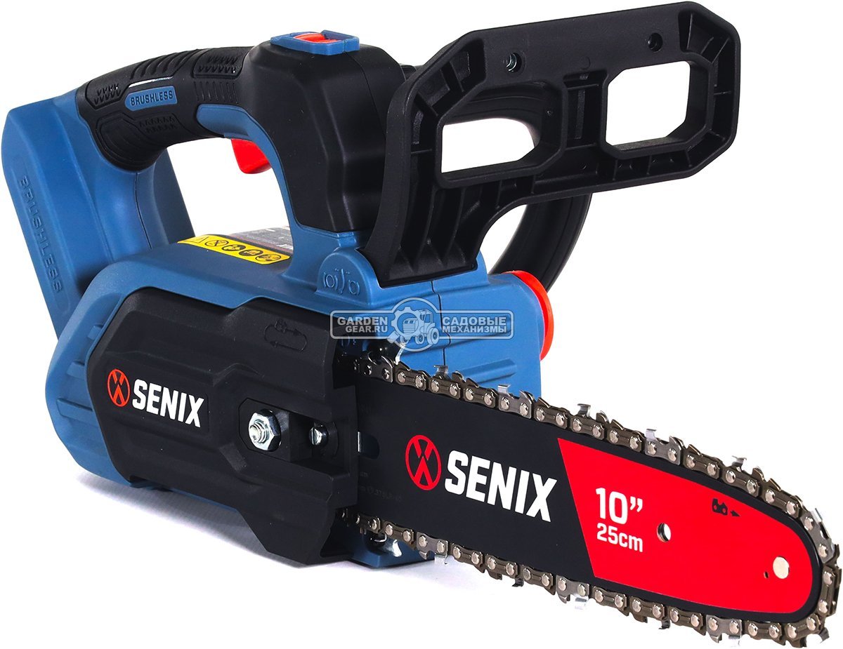 Пила аккумуляторная цепная Senix CSX2-M1-EU 10" с АКБ 4 А/ч и ЗУ (PRC, BL 20В, 3/8",1.1 мм, 40E, 3.2 кг)