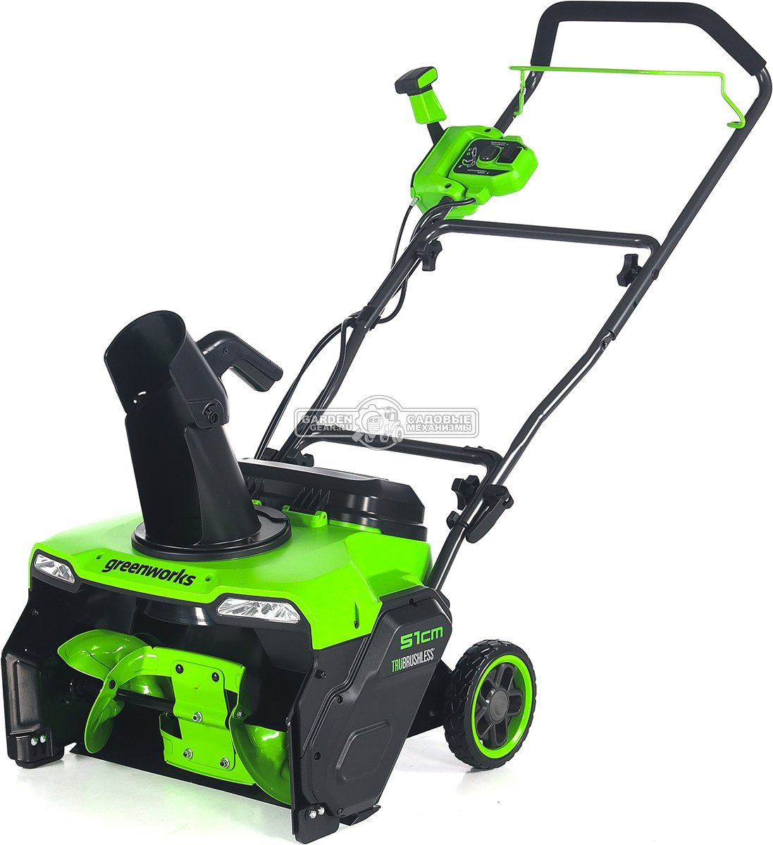 Снегоуборщик аккумуляторный GreenWorks GD40STX2 без АКБ и ЗУ (PRC, BL 40В, ширина 40 см, слот на 2 АКБ, металл. шнек, фара, 22 кг)