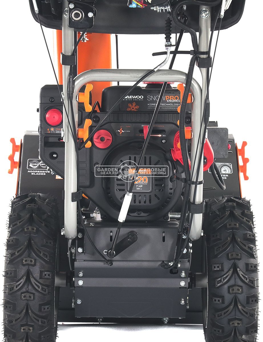 Снегоуборщик Daewoo DAST 224 MY2024 (PRC, 60 см, Daewoo, 220 см3, эл/стартер 220В, скорости 6/2, фара, подогрев рукояток, дифференциал, 93 кг)