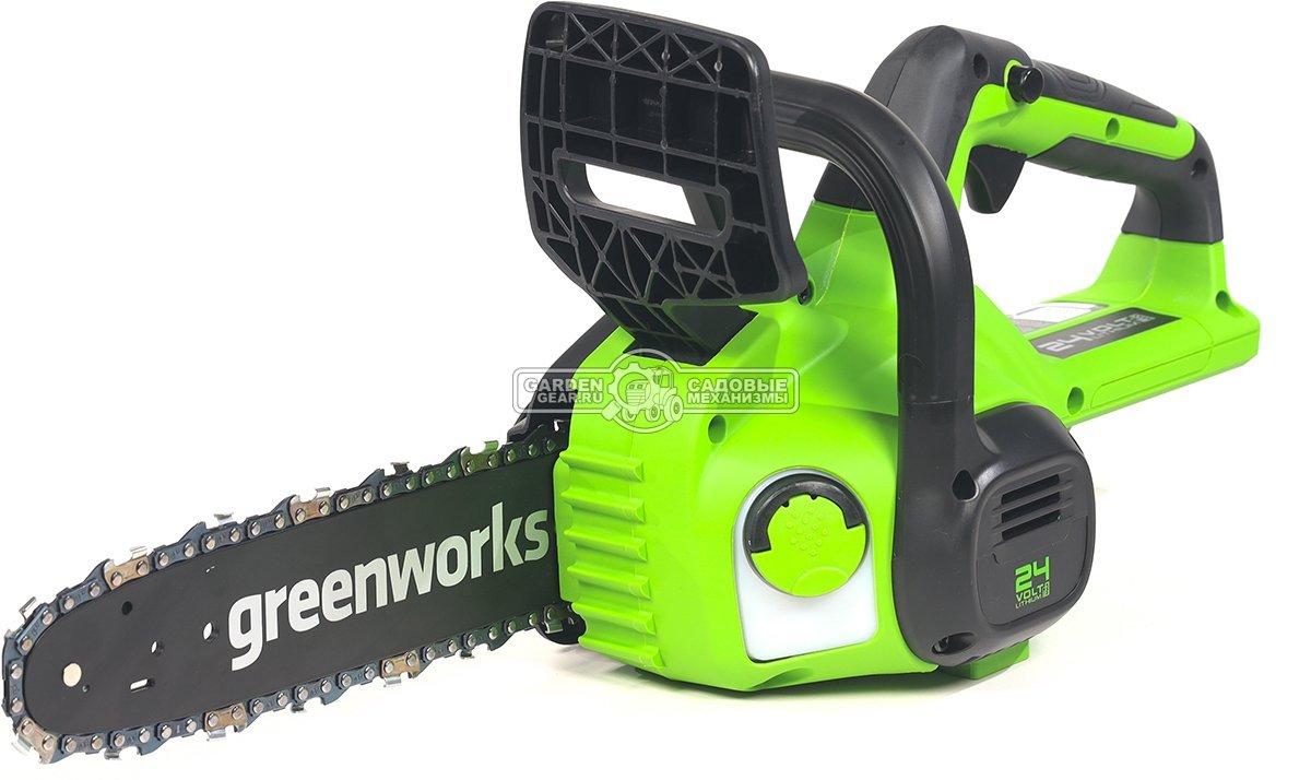 Пила аккумуляторная цепная GreenWorks G24CS25 10&quot; c АКБ 4 А/ч и ЗУ (PRC, 24В, 3/8&quot;-1.1-46E, 2.7 кг)