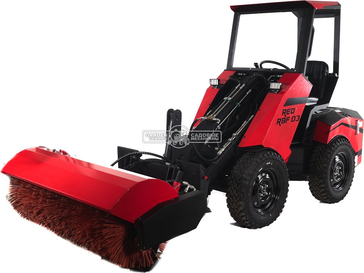 Щетка коммунальная RED 160 см. с шарнирным поворотом в 2 стороны для мини-погрузчика, 192,5 кг. 