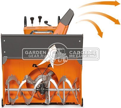 Снегоуборщик Daewoo DAST 1590 (LCT) гусеничный (PRC, 88 см, Daewoo WXE350, 310 куб.см., запуск от аккумулятора, фара, 3-х угольные гусеницы, 161 кг.)