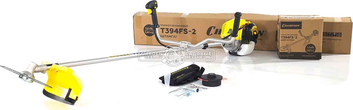 Бензокоса Champion T394FS-2 4-х тактная (PRC, 38.9 см3, 1.2 кВт/1.63 л.с., диск 80Т/255 + леска 2.4 мм, неразборная, 7.7 кг)