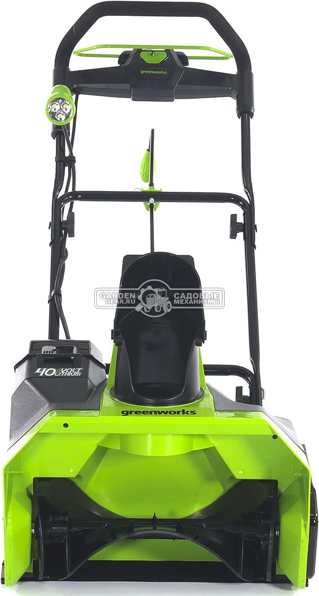 Снегоуборщик аккумуляторный GreenWorks GD40ST без АКБ и ЗУ (PRC, BL 40В, ширина 51 см, фара, 15 кг)