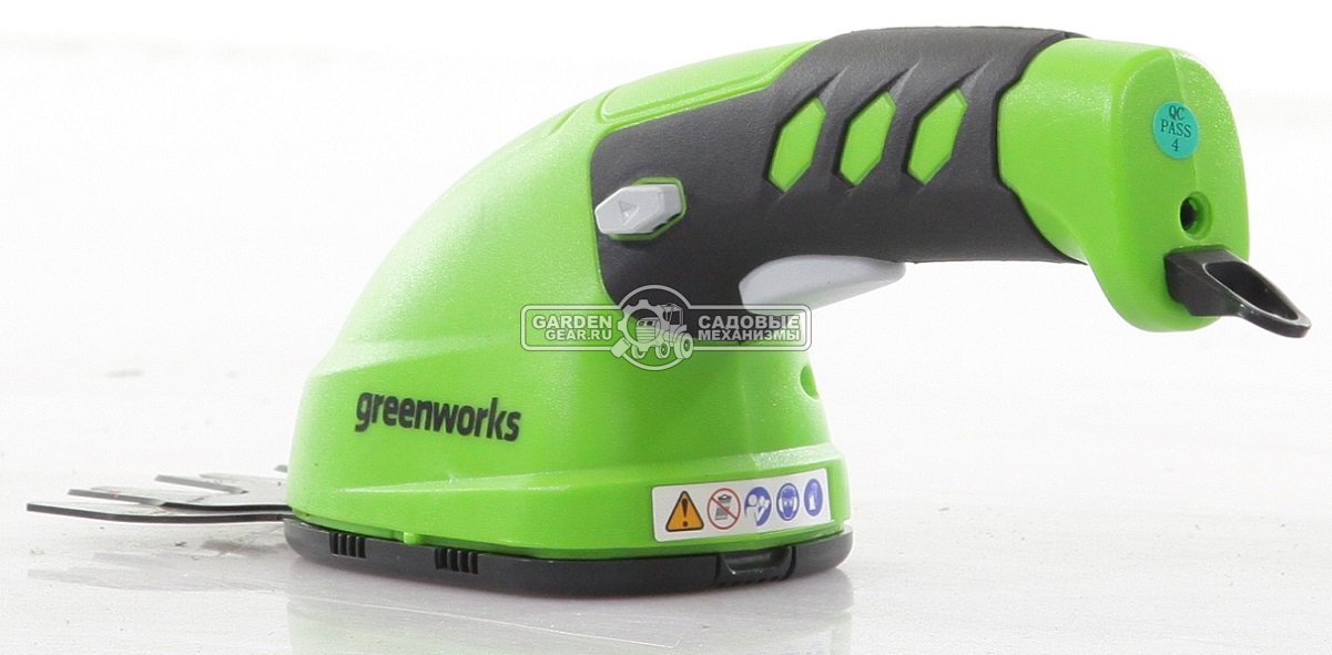 Ножницы для газонов аккумуляторные + кусторез GreenWorks G3,6HS (PRC, 3.6 В, 2 Ач, 8 см + 16 см, 0.7 кг)