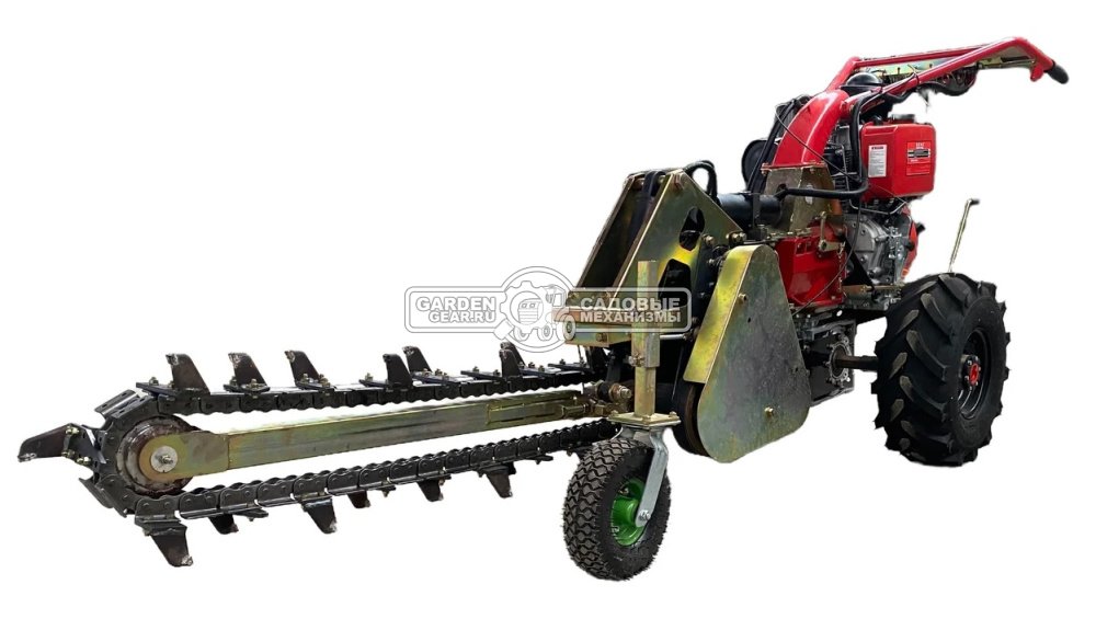 Траншеекопатель TR17-80/100 самоходный (PRC, дизель 11.7 л.с., 530 см3, эл/стартер, гидравлический привод подъема шины, 80-100 см, 330 кг)
