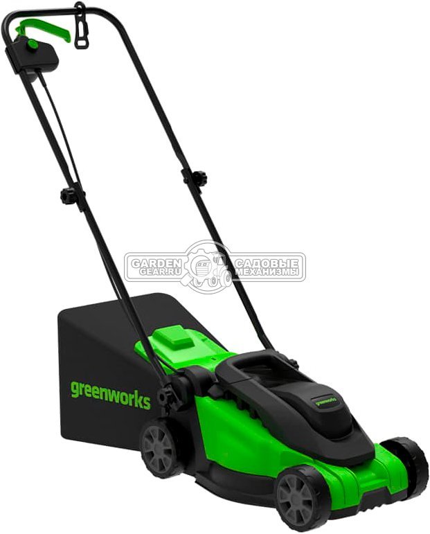 Газонокосилка электрическая GreenWorks GD1200LM32 (PRC, 32 см, 1200 Вт, плаcтик, 30 л, 9.2 кг)