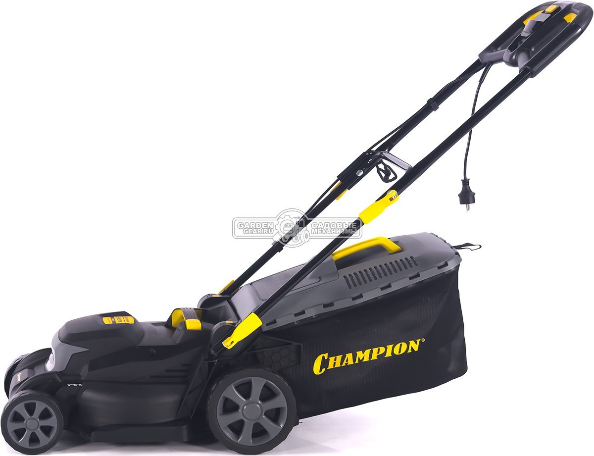 Газонокосилка электрическая Champion EM3716 (PRC, 1600 Вт, 37 см, пластик, 40 л, 13.7 кг)