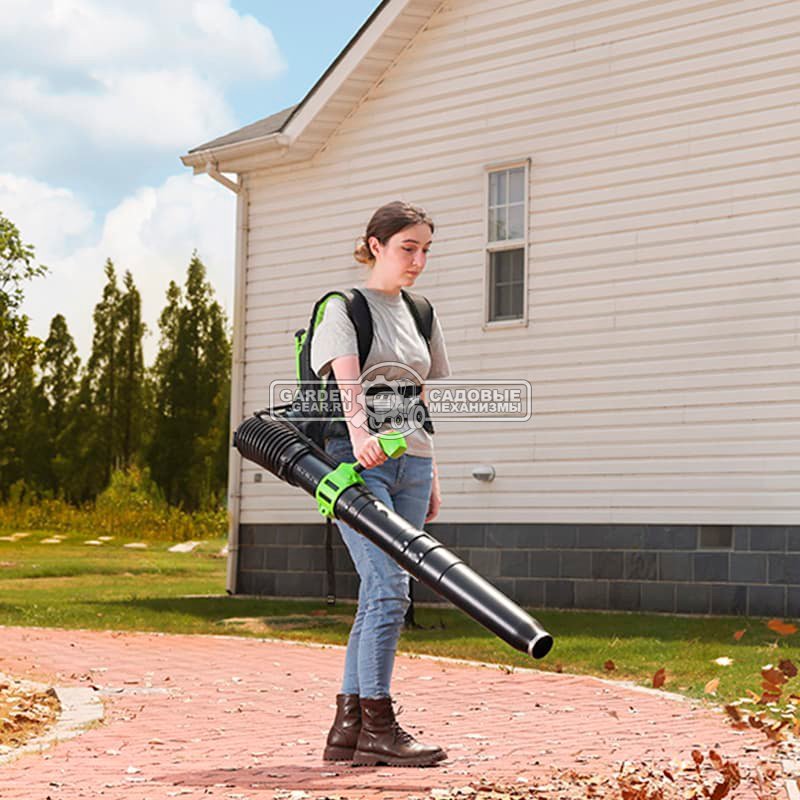 Воздуходувка аккумуляторная ранцевая GreenWorks АGD40BPG2 без АКБ и ЗУ (PRC, BL 40В, 281 км/ч, 20 м3\мин, Turbo режим)