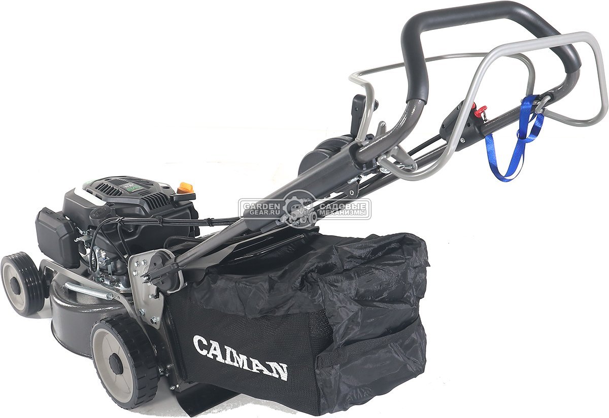 Газонокосилка бензиновая Caiman Ferro 47CVE с электрозапуском (RUS, 45 см, Caiman Green Engine, 166 см3, сталь, 4 в 1, 50 л, 40.5 кг)