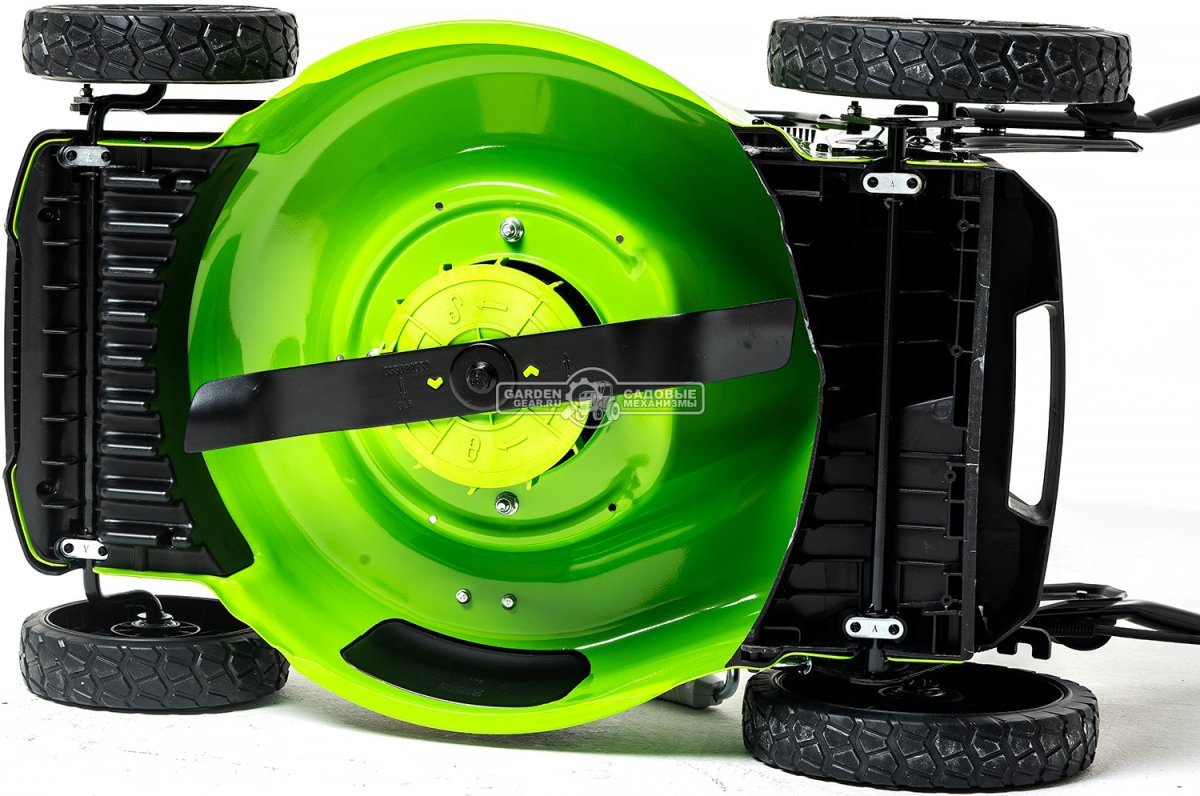 Газонокосилка аккумуляторная GreenWorks GD40LM46HP с АКБ 4 А/ч и ЗУ (PRC, BL 40В, 46 см, сталь, 3 в 1, 55 л, 25 кг)