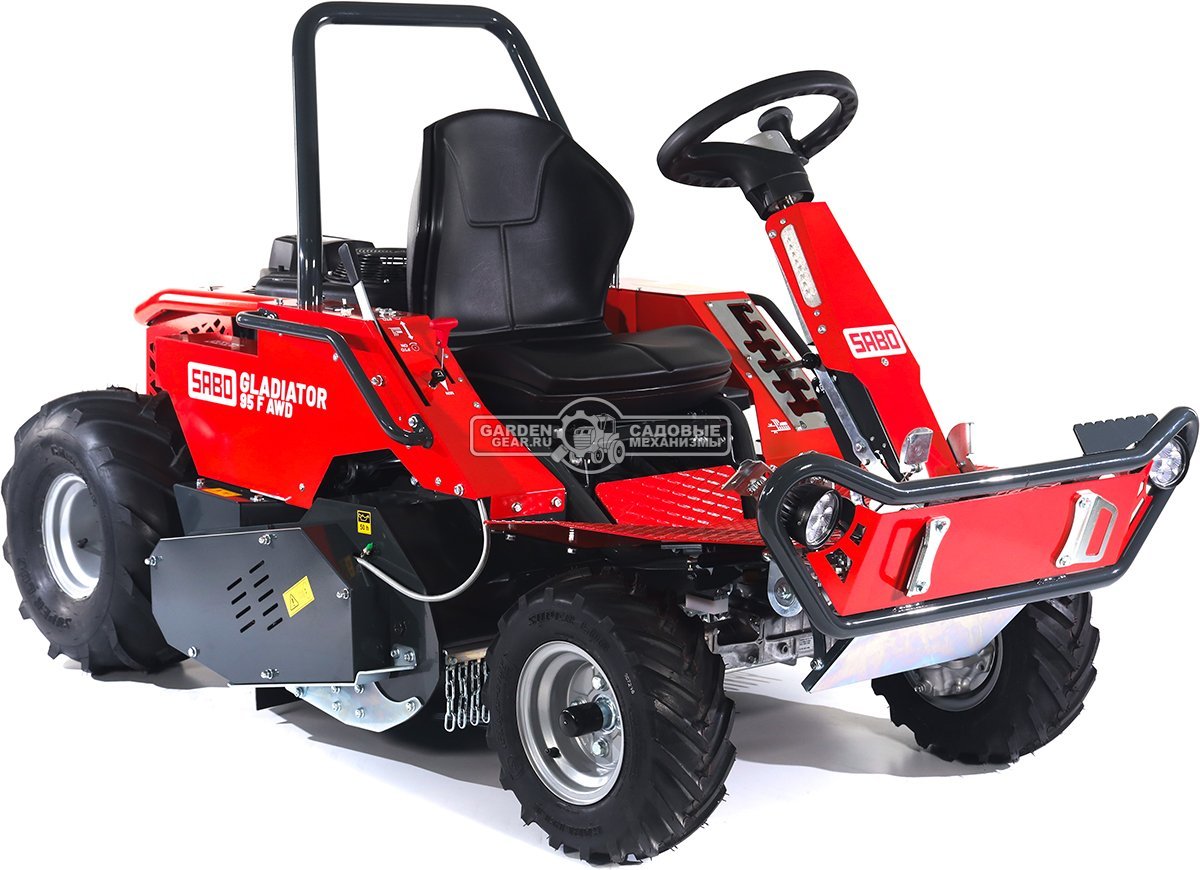 Садовый трактор для высокой травы и работы на склонах SABO GLADIATOR 95 F AWD (GER, B&S Intek 8-44C8, 724 куб.см., 95 см, дифференциал, 388 кг.)
