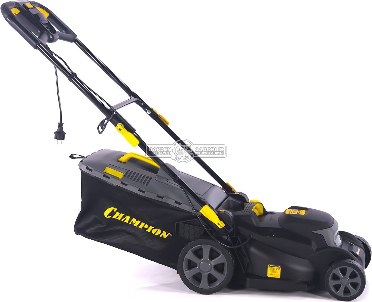 Газонокосилка электрическая Champion EM3716 (PRC, 1600 Вт, 37 см, пластик, 40 л, 13.7 кг)
