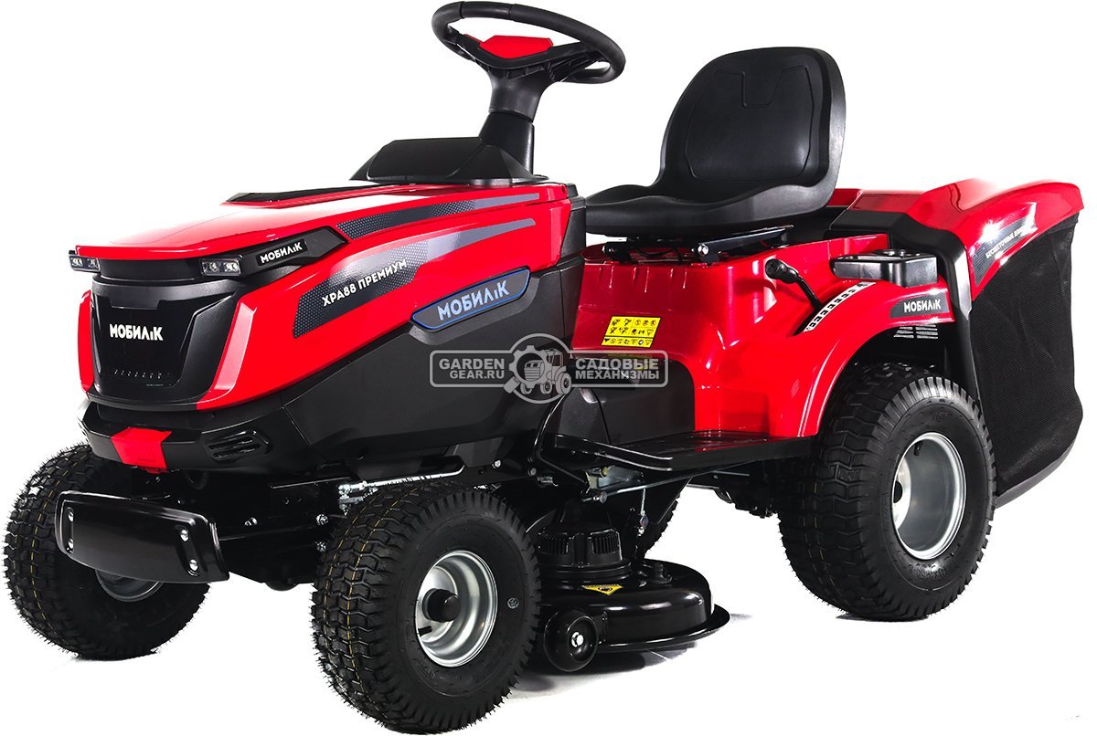 Садовый трактор Мобил К XPA88 аккумуляторный без АКБ (PRC, BL 60В, 88 см, 6 слотов для АКБ + встроенное ЗУ, LED-фара, травосб. 245 л, 155 кг)
