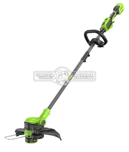 Триммер аккумуляторный GreenWorks GD24LT331 без АКБ и ЗУ (PRC, BL 24В, леска 2.0 мм + пласт. нож, разъем, ремень, 2.5 кг)