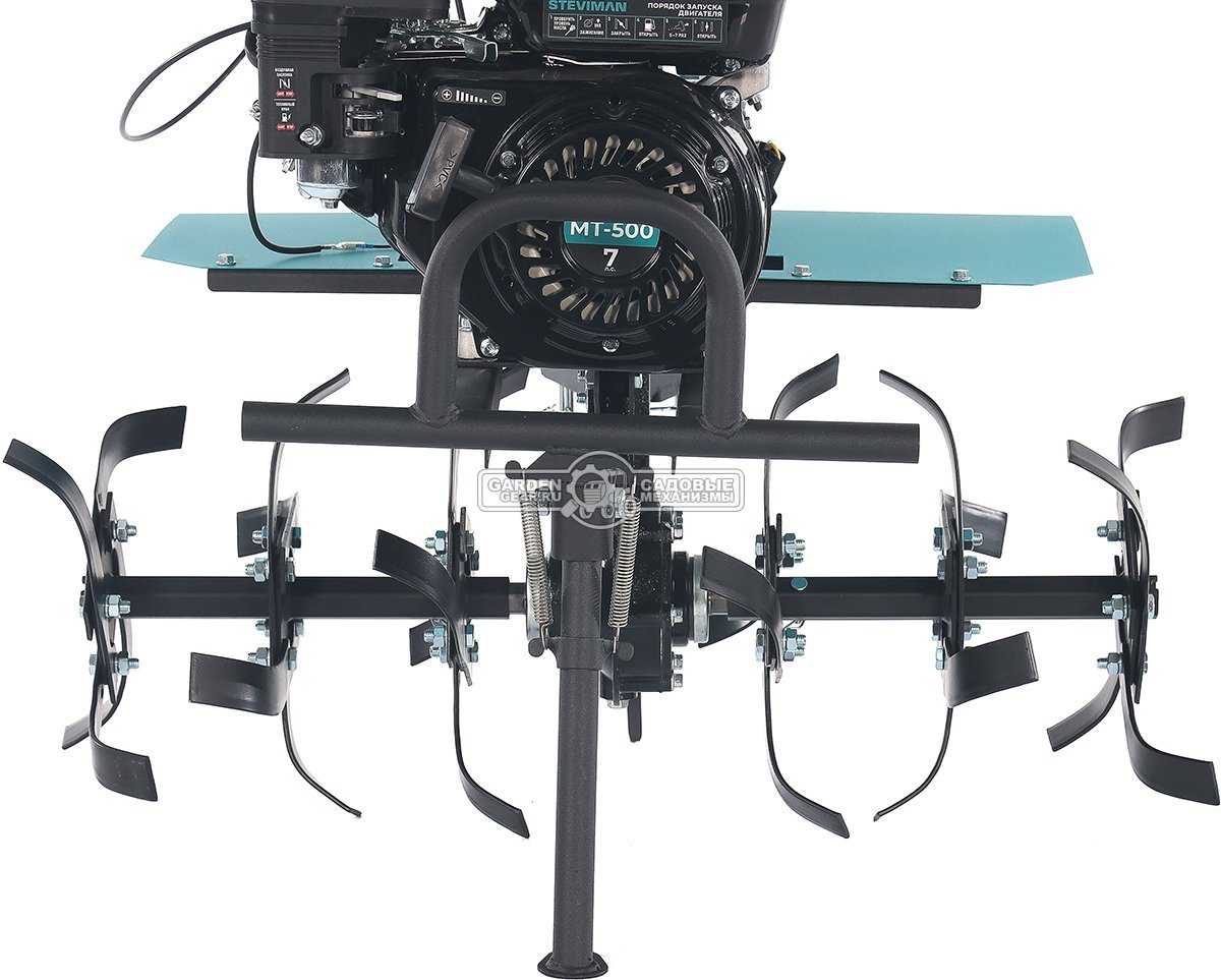 Мотоблок Steviman MT-500 (RUS, колеса 4.00х10, EST 212 см3, 90 см, 2 вперед/1 назад, ВОМ, 100 кг)