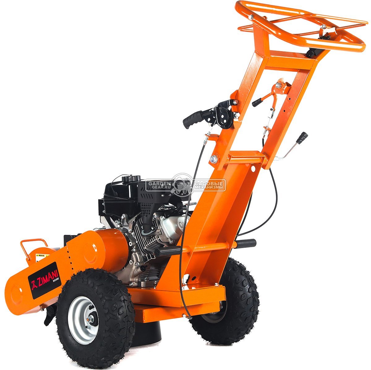 Измельчитель пней ZimAni SG350E PRO с эл/стартером (PRC, Loncin, 420 см3, Greenteeth blade, диаметр фрезы 300 мм, 104 кг)