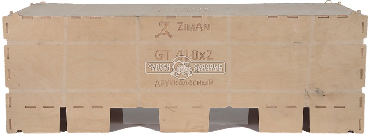 Тележка - прицеп ZimAni GT410x2 Stainless steel 500 для садовых тракторов, с механизмом опрокидывания (оцинкованной сталь, 500 кг)
