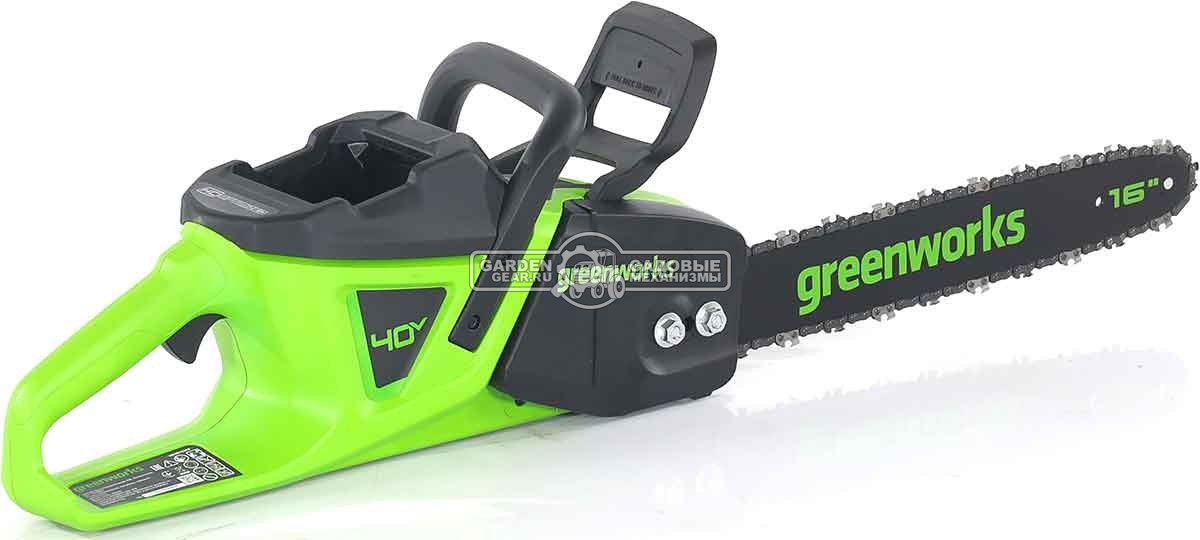 Пила аккумуляторная цепная GreenWorks GD40CS20X 16" без АКБ и ЗУ (PRC, BL 40В, 3/8"-1.1-56E, 4.2 кг)