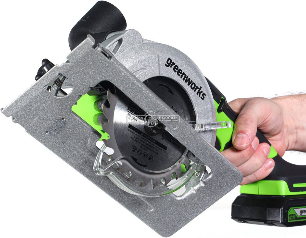 Минипила циркулярная аккумуляторная GreenWorks G24MCS без АКБ и ЗУ (PRC, BL 24В, 115 мм, 2 кг)