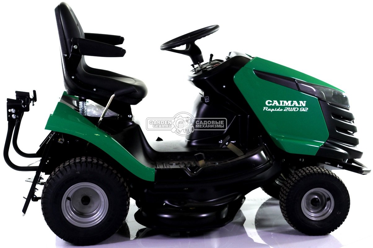 Садовый трактор Caiman Rapido 2WD 92 (CZE, Caiman V-Twin, 708 куб.см, гидростатика, дифференциал, травосборник 300 л., ширина кошения 92 см., 237 кг.)