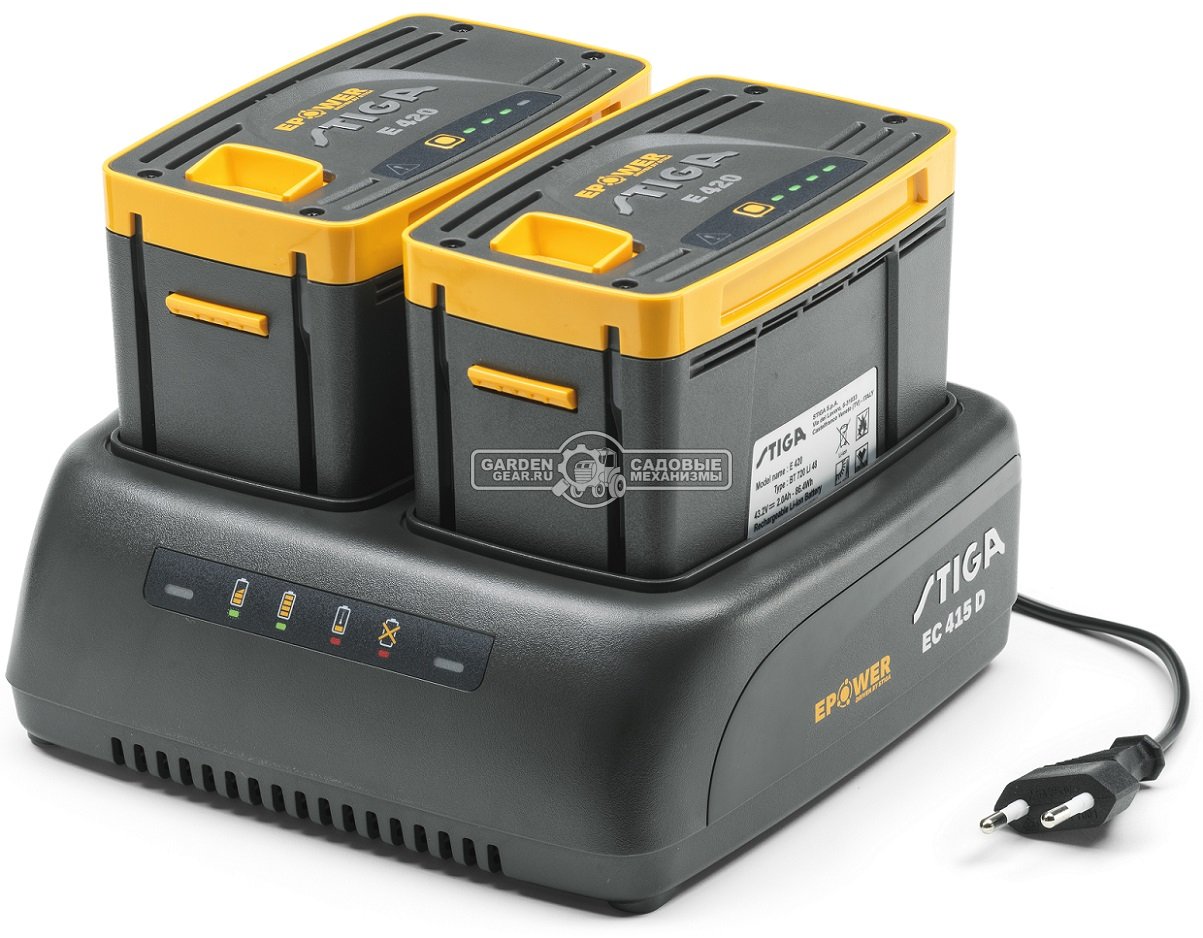 Зарядное устройство Stiga EC 415 D двойное стандартное (PRC, для аккумуляторов 48V, 500 серии, мощность 1,5 А, 1,0 кг.)
