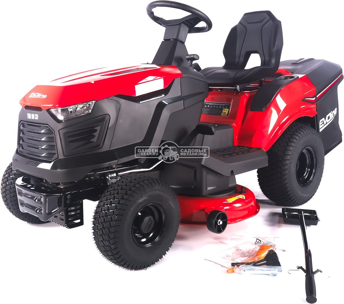 Садовый трактор Evoline TRG 98 CH (PRC, Loncin 452 куб.см., гидростатика, ширина кошения 96 см, травосборник 245 л, 200 кг.)