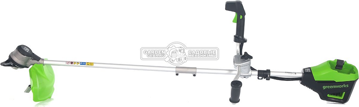 Мотокоса аккумуляторная GreenWorks GD60BCB без АКБ и ЗУ (PRC, BL 60В, нож 2Т + леска 2.0 мм, Т-рукоятка, 3.85 кг)