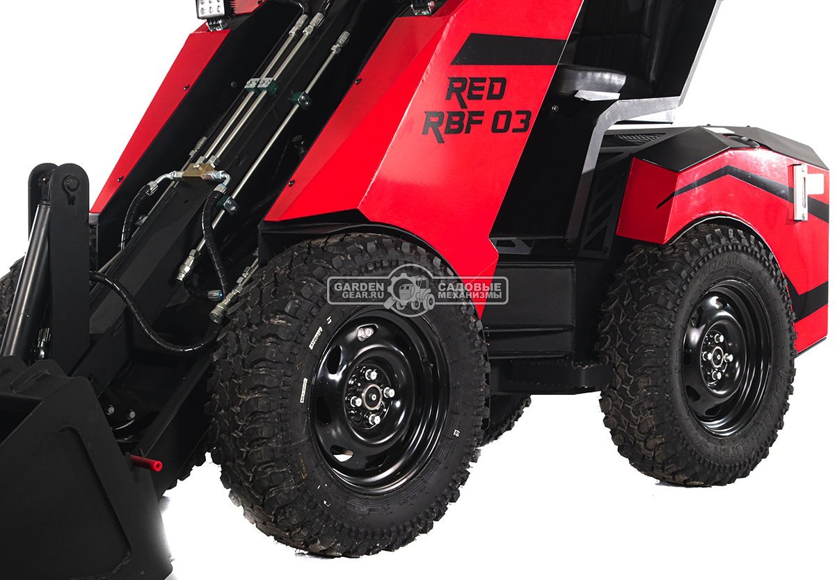 Мини-погрузчик шарнирно сочленённый RED RBF-03 Zongshen GB750EFI 30 л.с., грузоподъемность до 700 кг., ковш 150 л., 1270 кг.