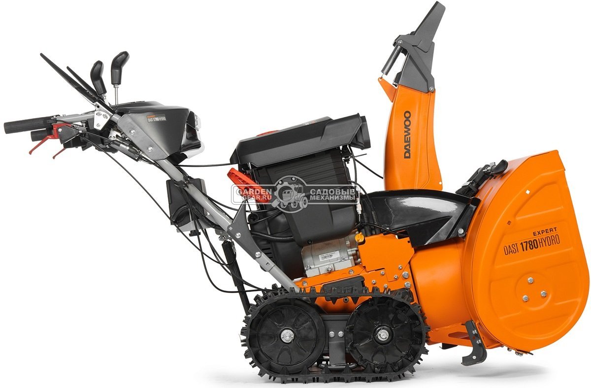 Снегоуборщик Daewoo DAST 1780 Hydro гусеничный (PRC, 77 см, Daewoo WXE450, 450 куб.см., запуск от аккумулятора, фара, гидростатика, 150 кг.)