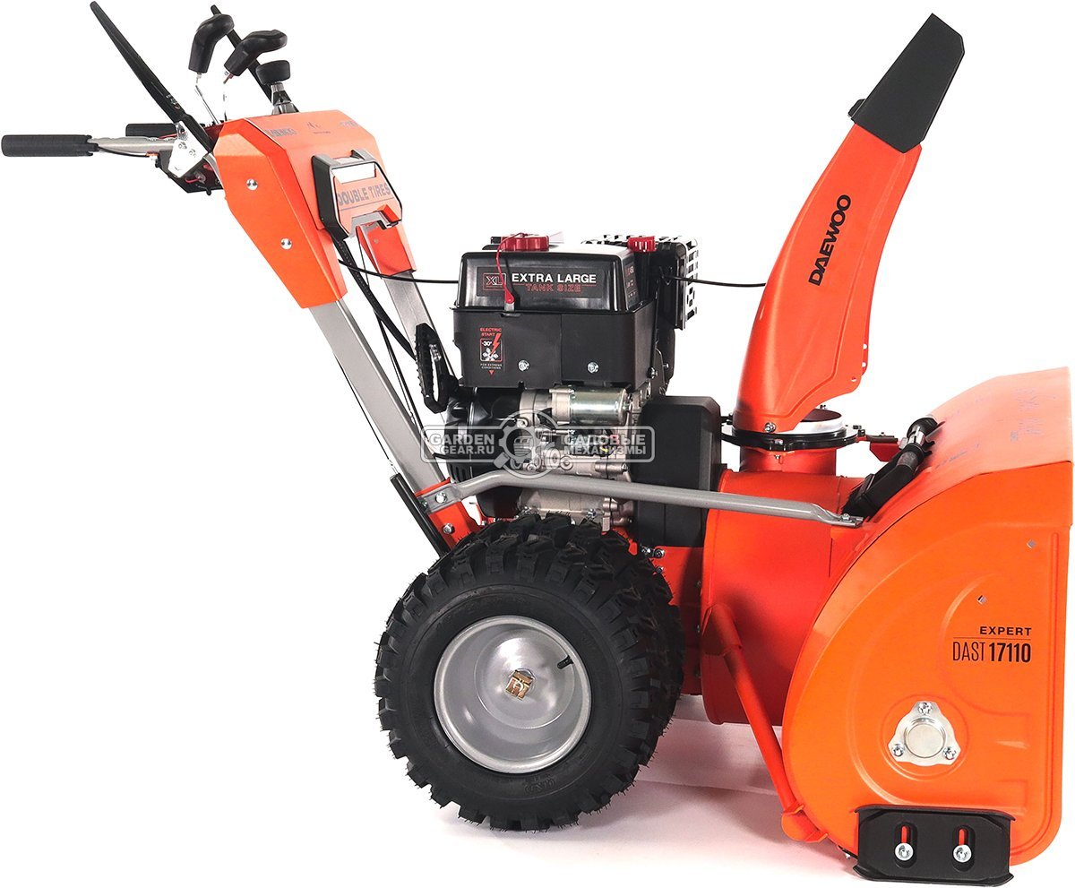 Снегоуборщик Daewoo DAST 17110 (LCT) (PRC, 108 см., Daewoo WXE 450, 450 куб.см., запуск от аккумулятора, фара, скорости 5/2, 4 колеса, 150 кг.)