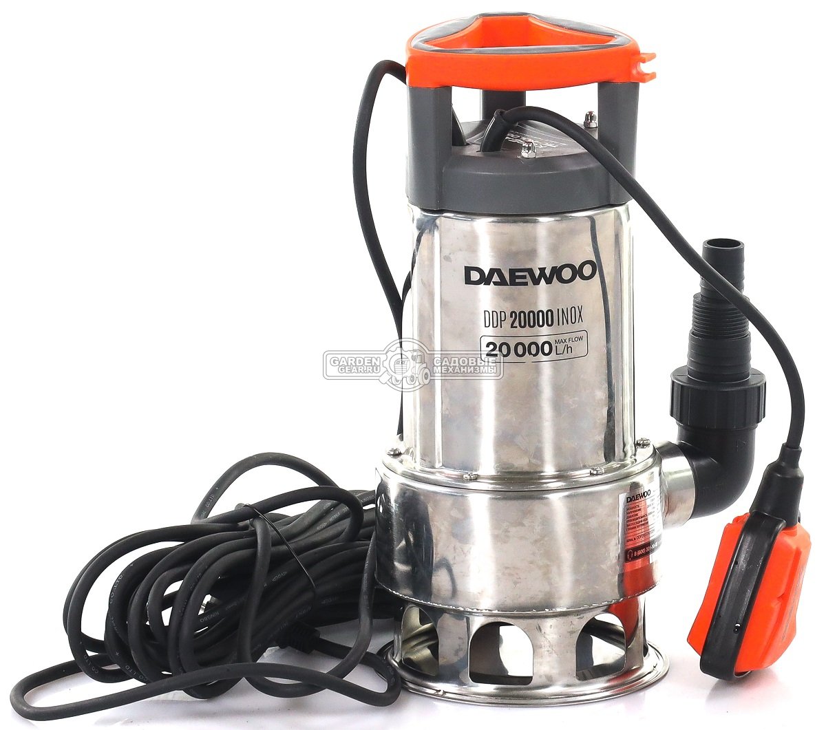 Дренажный насос Daewoo DDP 20000 Inox для грязной воды (PRC, 1100 Вт., 10 м, 20 м3/час, 6,1 кг.)