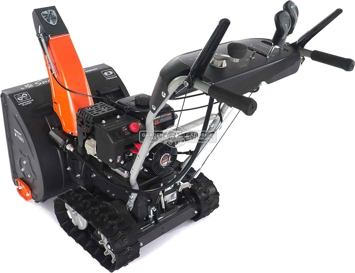 Снегоуборщик Daewoo S 7560 гусеничный (PRC, 61 см., Daewoo, 220 см3, скорости 6/2, фара, 78 кг)