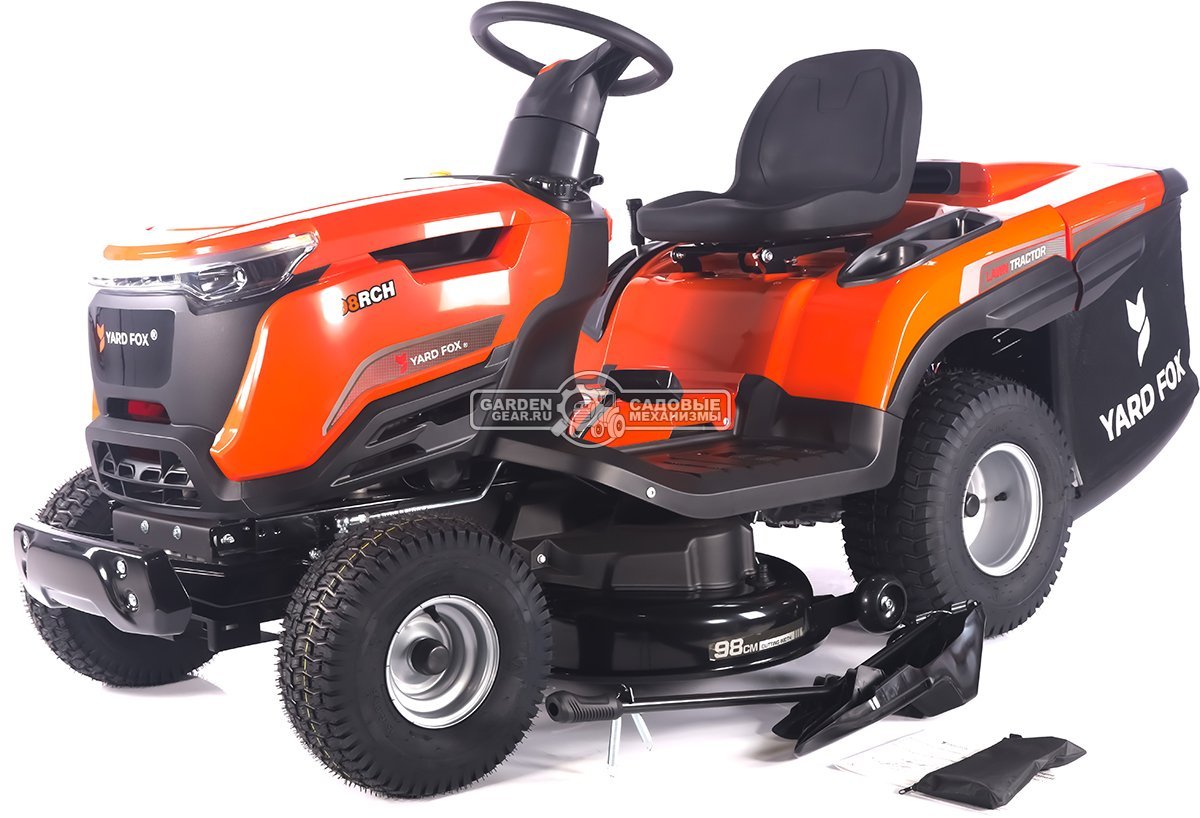 Садовый трактор Yard Fox Optima T 98 RСH (PRC, Loncin 452 куб.см., гидростатика, травосборник 260 л, ширина кошения 98 см, 200 кг)