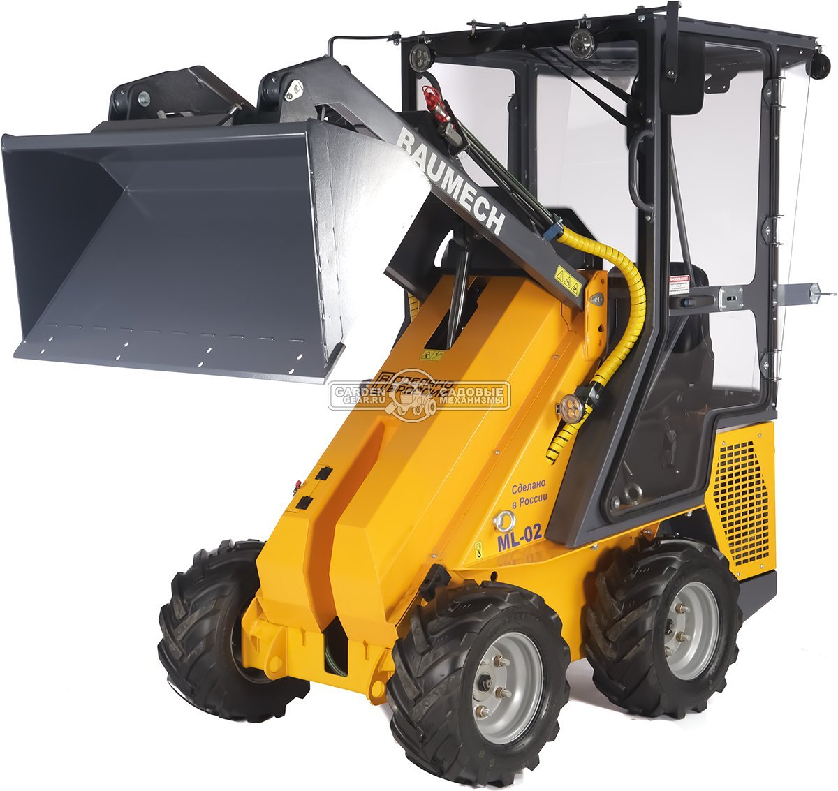 Универсальная машина мини-погрузчик Baumech ML-02 Pro с зимней кабиной + ковш универсальный 110 см., с двигателем Zongshen GB750 V-Twin