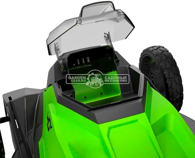 Газонокосилка аккумуляторная GreenWorks GD40LM411 без АКБ  и ЗУ (PRC, BL 40В, 41 см, пластик, мульчирование, 60 л, 16.5 кг)