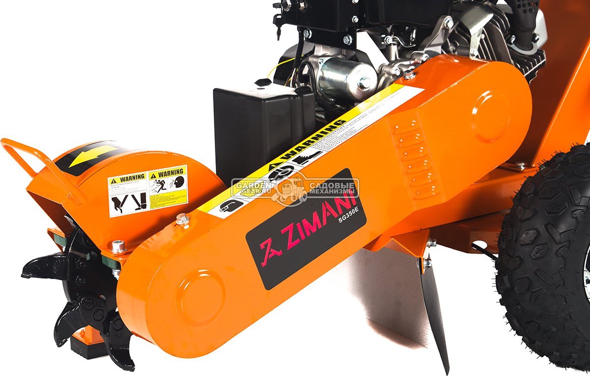 Измельчитель пней ZimAni SG350E PRO с эл/стартером (PRC, Loncin, 420 см3, Greenteeth blade, диаметр фрезы 300 мм, 104 кг)