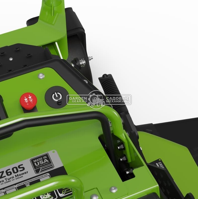 Садовый минирайдер GreenWorks ZTCS92 Stand-On аккумуляторный с нулевым радиусом разворота (PRC, 92 см, 82В, 105 Ач / 8 кВтч, 430 кг)