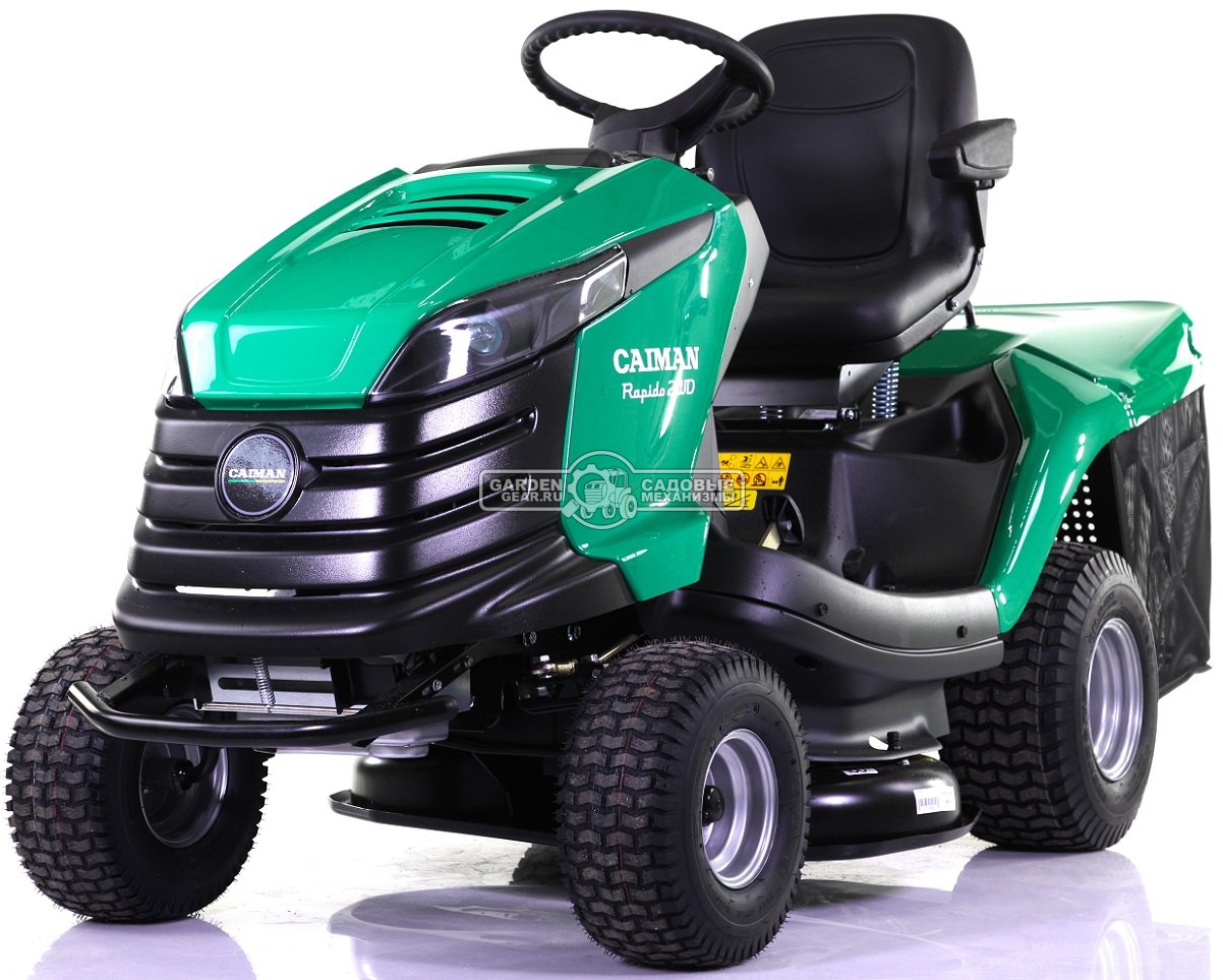 Садовый трактор Caiman Rapido 2WD 97D1C (CZE, Caiman, 452 куб.см., гидростатика, дифференциал, травосборник 300 л., 92 см., 224 кг.)
