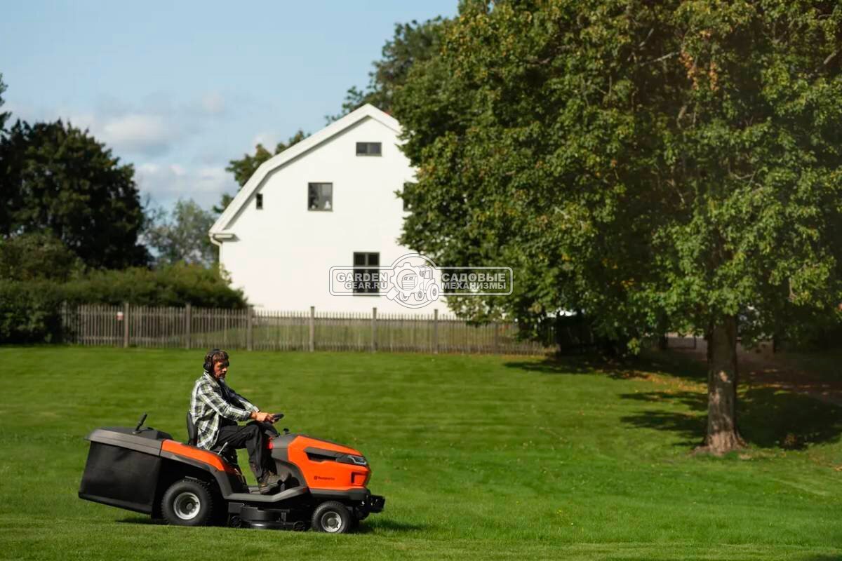 Садовый трактор Husqvarna TC 220T (USA, Husqvarna HV 708AE, 708 куб.см., гидростатика, травосборник 350 л., ширина кошения 108 см., 284 кг)