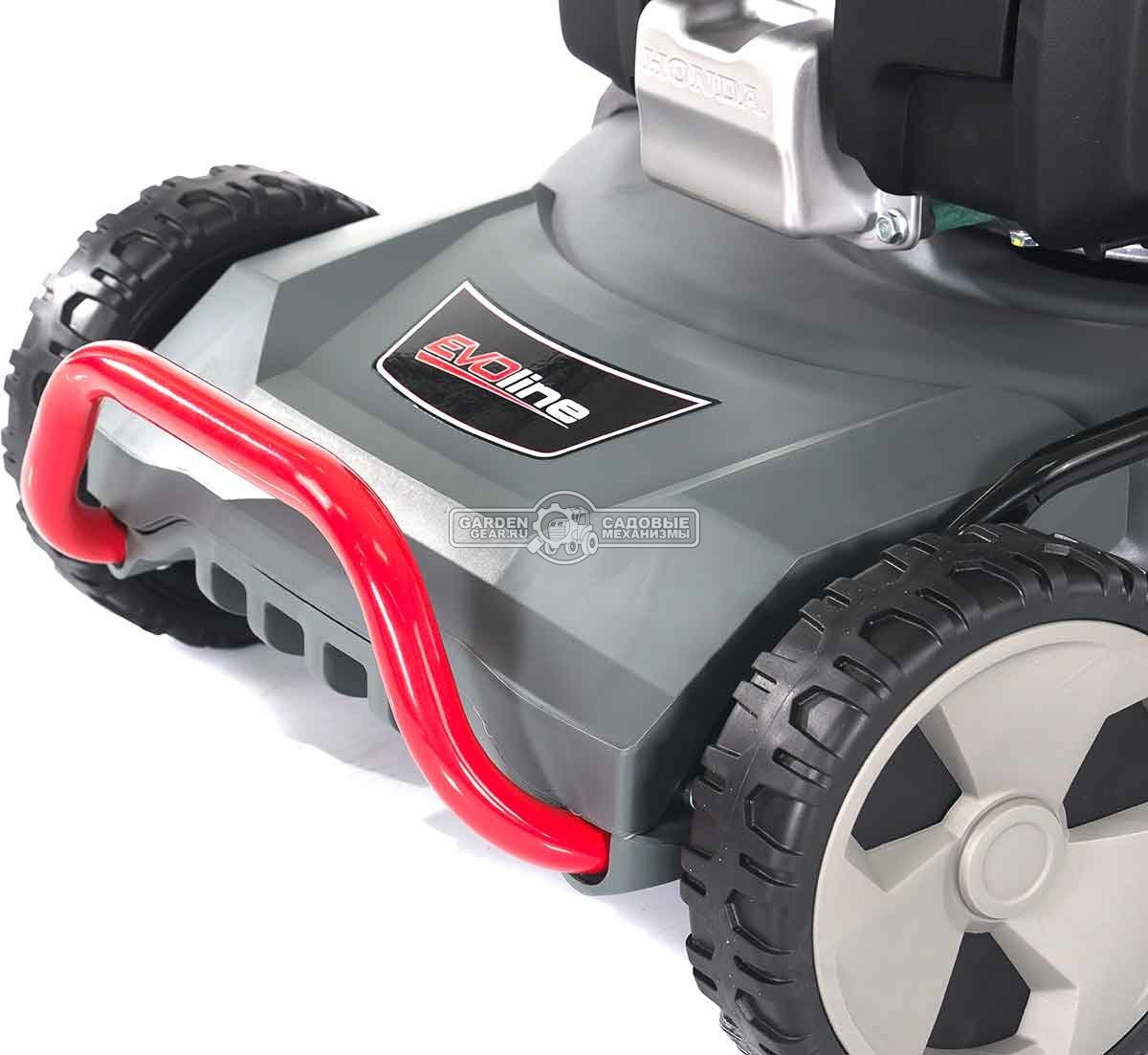 Газонокосилка бензиновая EVOline LMG 53 CSH Commercial (PRC, 53 см, Honda GCV200, 201 см3, 4 в 1, 70 л, сталь, 47 кг)